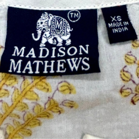 Madison Matthews Block Print Cotton Tunic | Made in India | Size S/M - Picture 2 of 4